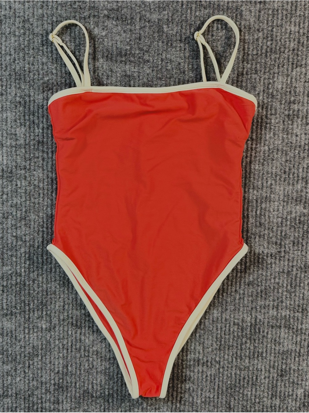 Montce Cherry Cream Jacelyn One Piece Swimsuit Women’s Size S Red-Orange Hi-Cut - Picture 3 of 6